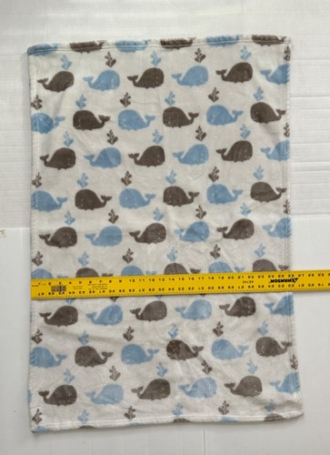 Trend Lab Blue Gray White Whale Fish Baby Kids Soft Security Lovey Blanket - Picture 6 of 7