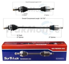 SurTrack Pair Set of 2 Front CV Axle Shafts For Hyundai Santa Fe 2.4l Auto FWD