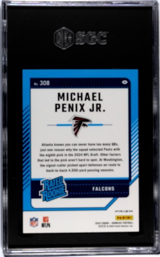 Michael Penix Jr. 2024 Donruss Optic Preview Pink Prizm #308 Rookie (RC) SGC 10 - Bild 4 von 6