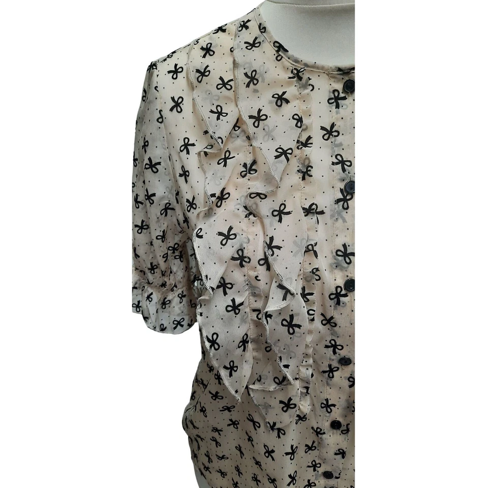 ex New Look Women Top Polka dot Summer short sleeve Ladies blouse Plus Size 6-20 - Image 2 of 4