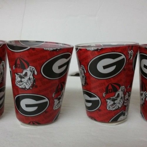 Lot of 6 Georgia Bulldogs Logo Shot Glass.................................5D - Picture 2 of 2