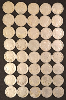 40-1913-D Type 1 (On Mound) Buffalo Nickels with Nice Appearances - Dateless Lot