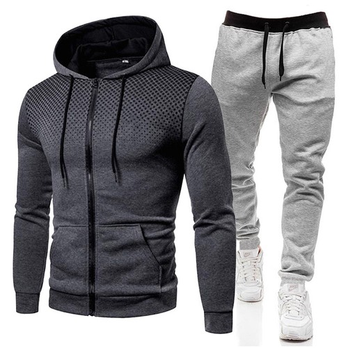 Mens 2Pcs Hooded Tracksuit Set Suit Sweatshirt Pants Bottoms Jogging Sport Set - Picture 15 of 39