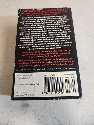 Jack the Ripper A-Z - Paperback - VERY GOOD - Picture 6 of 10