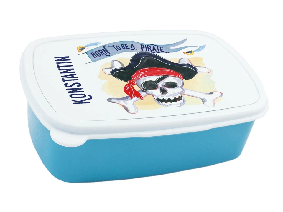 Brotdose Junge, personalisiert mit Name, Geschenk für Schulanfang, Brotbox Pirat