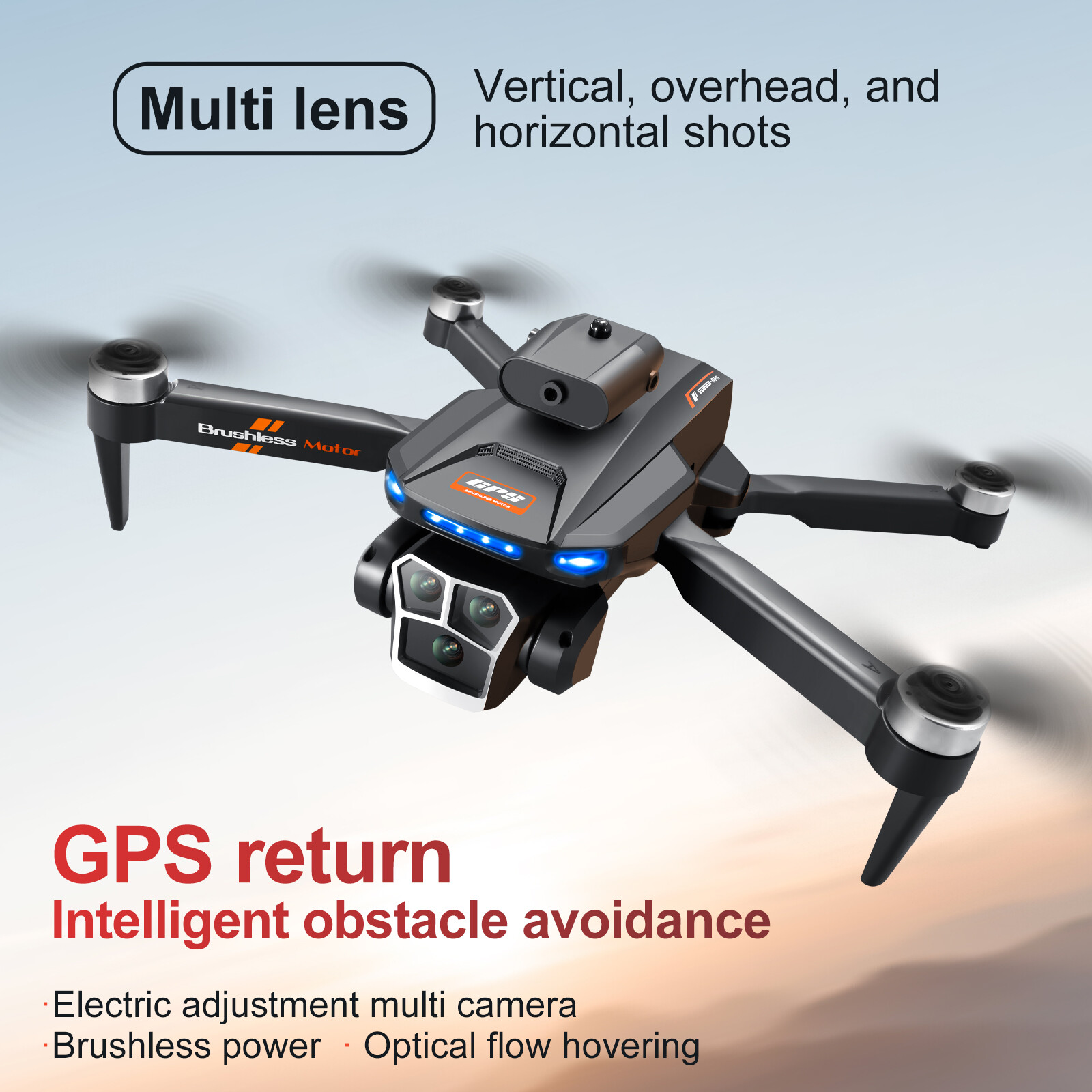 2024 S158 GPS Brushless Tree Camera Drone with 2 Batteries Remote Control-image