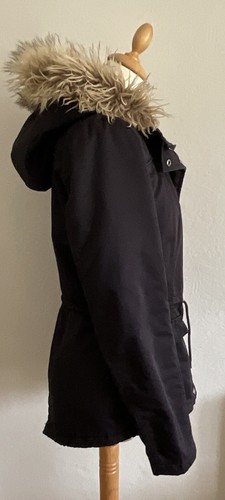 ONLY “Kate” Hooded Parka Jacket, Faux Fur Trim, Black, Medium - UK 12 - Picture 9 of 14