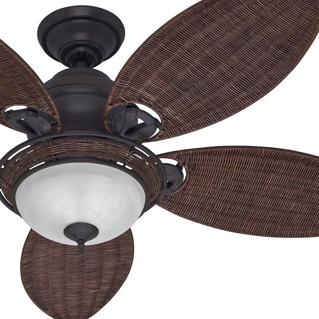 Hunter 54 Tropical Ceiling Fan With Bowl Light Kit In Noble