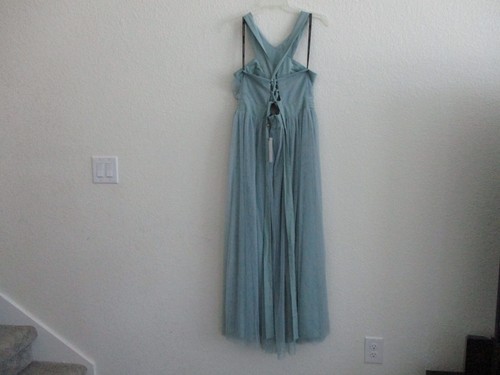 Little Mistress Bridesmaid Dress Women Petite 10 Teal Prom Corset Back Maxi NWT - Picture 16 of 24