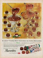 1959 Marsettes Candy Carmel Chocolate Creme Mint Vintage Print Ad Box Mars USA