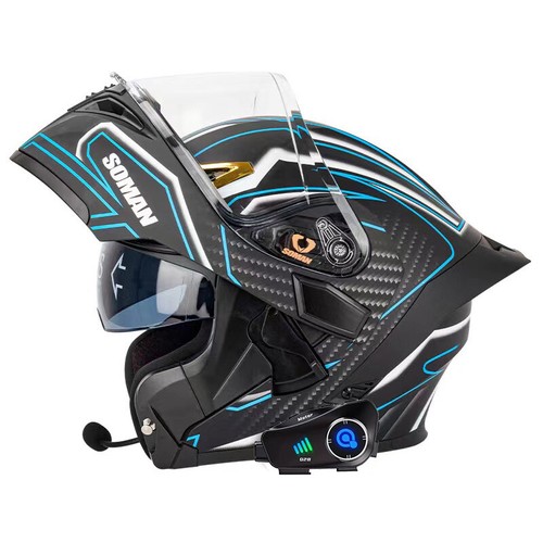 Motorcycle Full Face Helmet with Bluetooth Headset WiFi HD Camera Recorder DOT - Bild 18 von 28