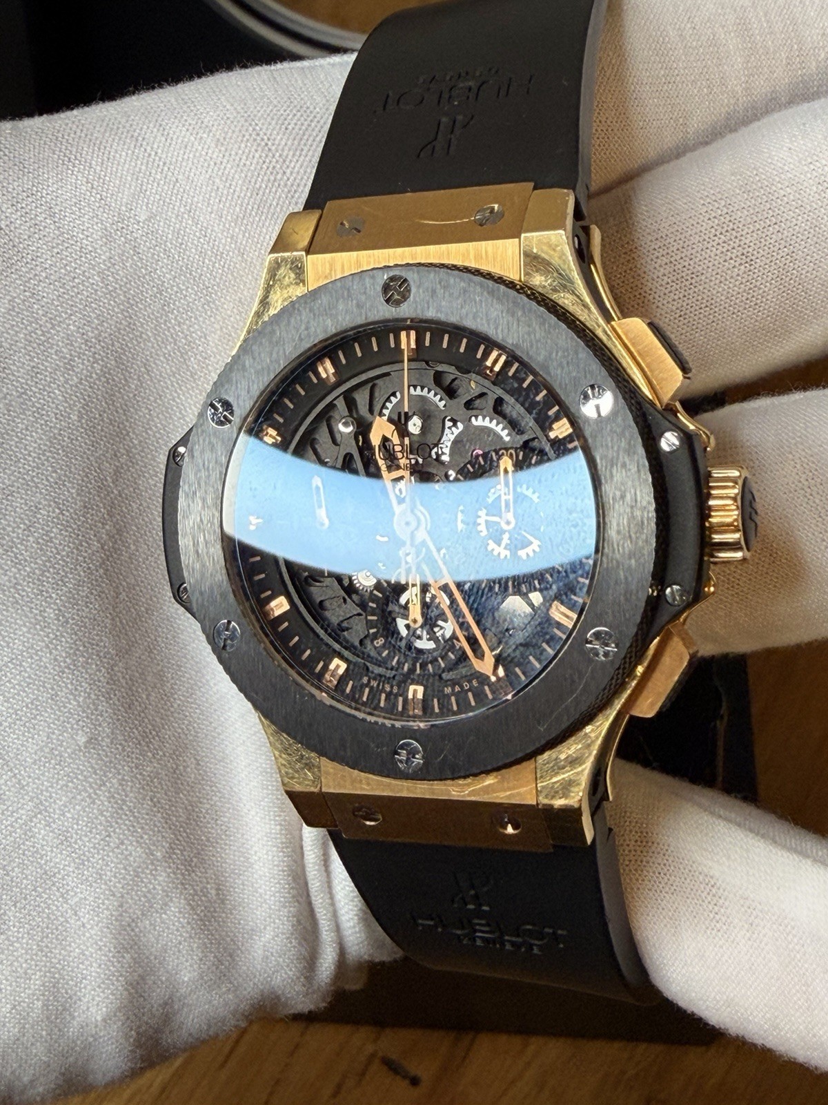 Hublot Big Bang Aero Bang 44mm 18k Rose Skeleton 310.PT.1180.RX Limited /500 Box