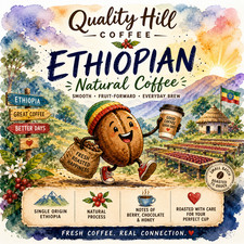 Ethiopian Natural Coffee   Fresh Roasted to Order   Smooth Fruit Forward 5 Pound