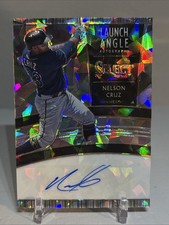 2020 Panini Select Baseball Nelson Cruz LAA-NC Launch Angle Auto Cracked Ice /25