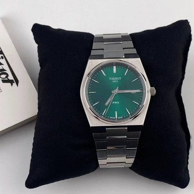 Tissot PRX T137.410.11.091.00 Green Dial Men's Quartz Watch Stainless Steel 40mm