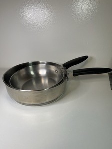 Tools of the Trade BASIC 8 & 9.5Inch Stainless Steel Frying Pan Easy Clean Round