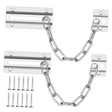 2 Pack Door Chain Lock Stainless Steel, Security Door Chain for Inside Door,