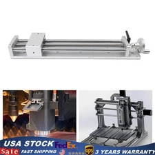 Linear Guide Rail 400mm Ballscrew XY Stage Sliding Table W/ Hand Wheel Lock