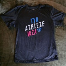 TYR Athlete WZA Miami 2025 Small Black Mesh Athletic T-Shirt for Men