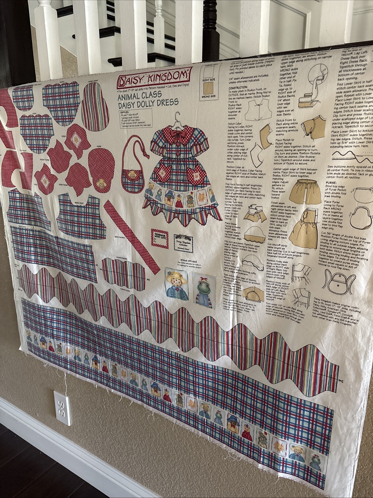 Daisy Kingdom~Animal Class Daisy Dolly Dress~17”-19” Tall Dolls~Cut & Sew