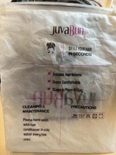 Lote de 2 piezas de cabello Juvabun desordenado moño gris plata y pimienta sal nuevas sin etiquetas bolsas originales - Imagen 8 de 8