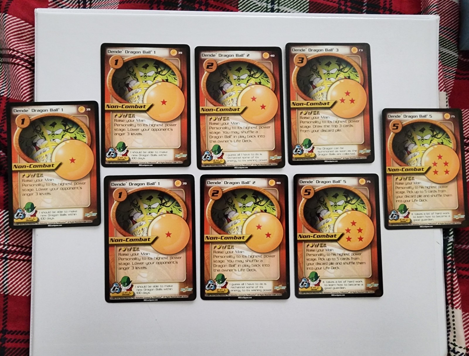 9x DBZ Card Lot - Dende Dragon Balls 1, 2, 3, 5 - Cell Saga Score Unlimited Set