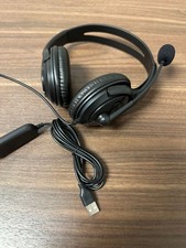 Black Wired USB Gaming Headset With Boom Microphone Mic Very Good 0E