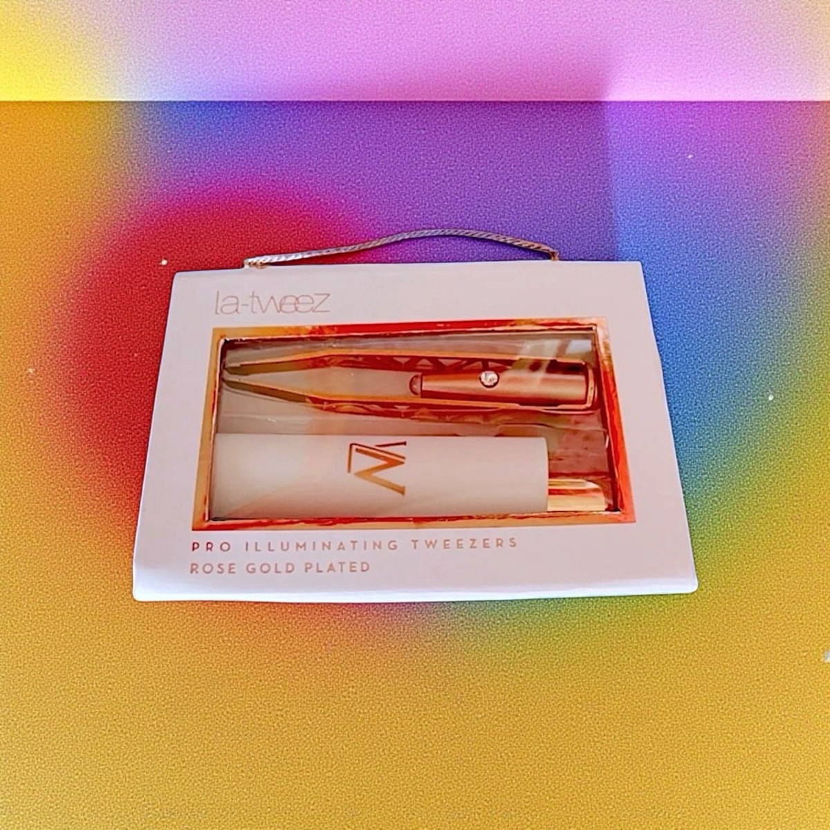 LA-TWEEZ Pro Illuminating Tweezers Rose Gold Plated New In Box