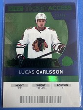 🏒LUCAS CARLSSON 2/25🏒 2021-22 Upper Deck Credentials 20-21 Debut Ticket Access