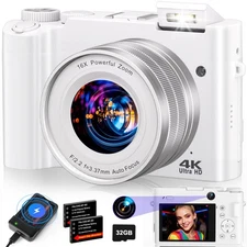 4K Digital Camera for Photography - 64MP Autofocus Vlogging Camera for YouTub...