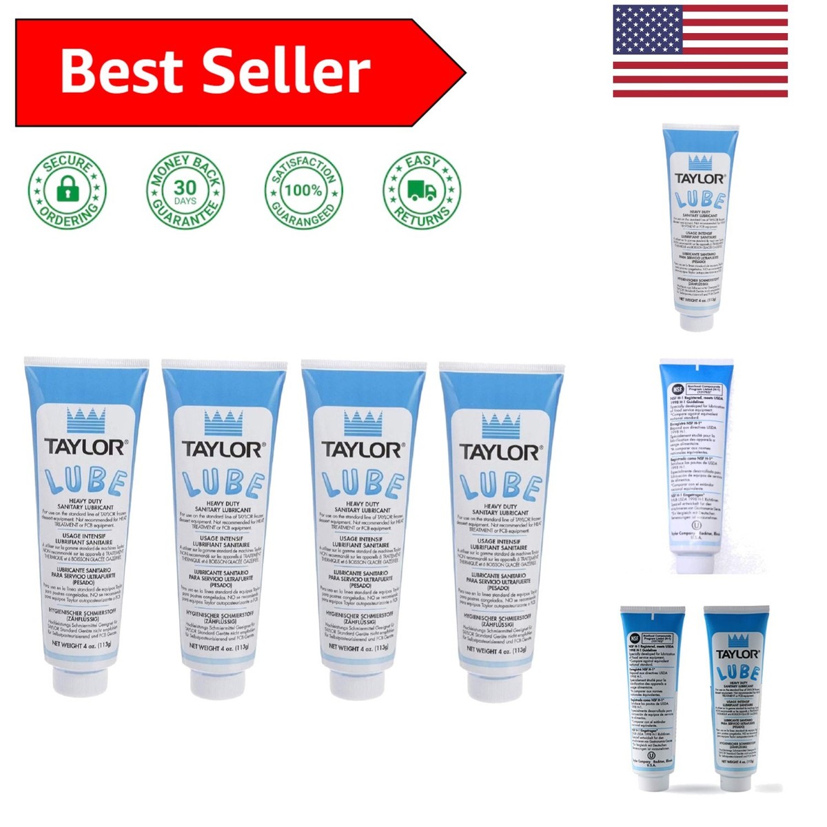 Odorless & Non-Toxic 4 x 4 oz Taylor Blue Lube - Perfect for Soft Serve  Machines | eBay