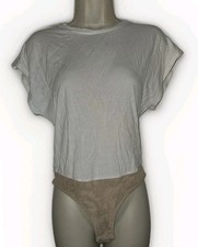 BCBGMAXAZRIA Women's Size XXS White One Piece Bodysuit Cap sleeve T-Shirt