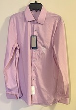 Kenneth Cole Reaction Men's Slim-Fit Stretch French-Cuff Dress Shirt, 16/34-35