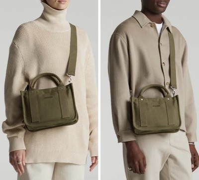 NWOT Monos Gesso Canvas Small Tote Crossbody Everyday Bag Olive Green Durable