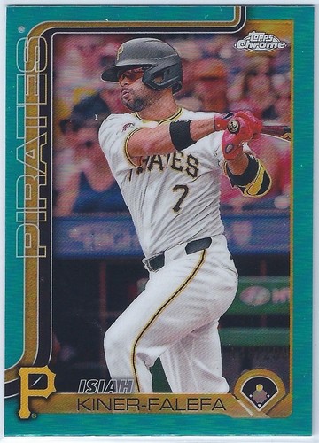 2025 Topps cromo #42 Isiah Kiner-Falefa verde azulado #/299 piratas