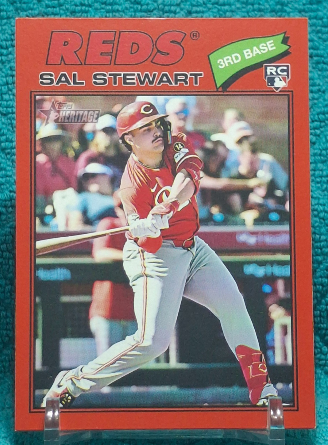 2026 Topps Heritage Sal Stewart RC Red Border Parallel Cincinnati Reds #221