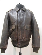 VINTAGE SCHOTT LEATHER FLIGHT MOTORCYCLE BOMBER JACKET SIZE 44 OR XL, ACE PATINA