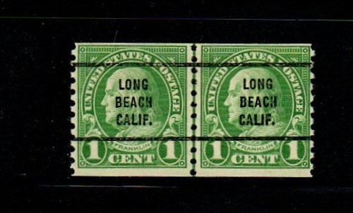 Long Beach, California precancel line pair