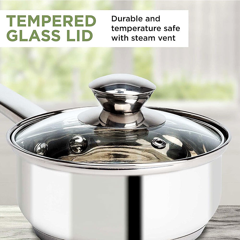 Ecolution ESTL-2814 1 Qt. Stainless Steel Saucepan/Glass Lid