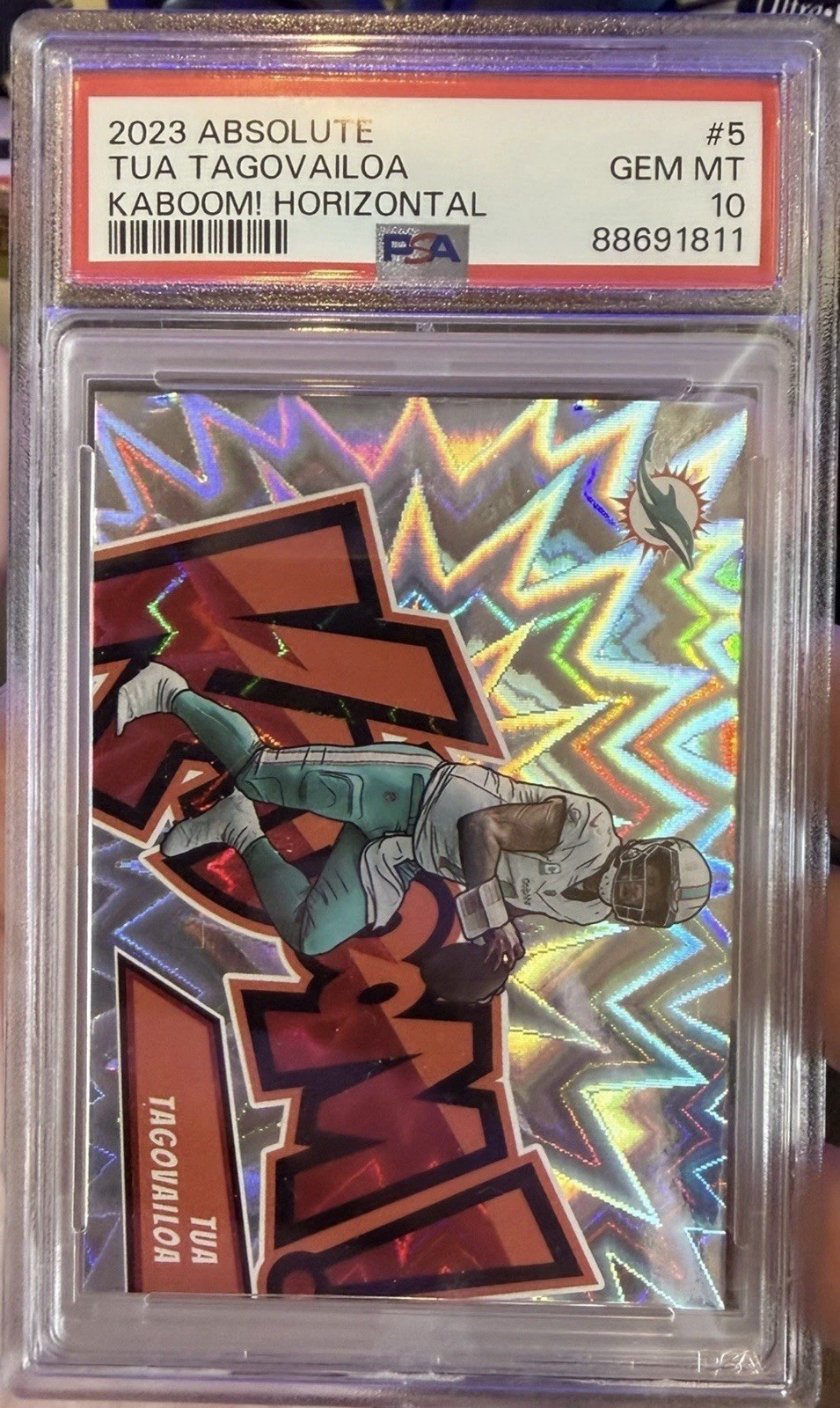 Panini Absolute 2023 Kaboom Horizontal Tua Tagovailoa #5 PSA 10 Dolphins NFL