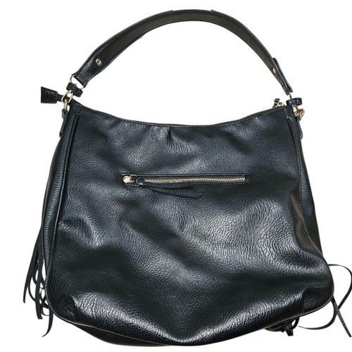 Antik Kraft Black Pebbled Leather Fringed Shoulder Bag - Bild 5 von 8