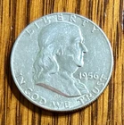 1956 Franklin Half Dollar Coin - Philadelphia Mint - U.S. Silver 50c Coin