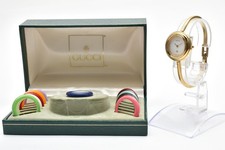 【N.MINT w/Box】Gucci Change Bezel 11/12 Gold 11 Colors Womens Quartz Watch #370