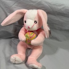Ty Beanie Baby Eggerton Pink Bunny Rabbit Easter Egg Plush Toy Beanie Baby