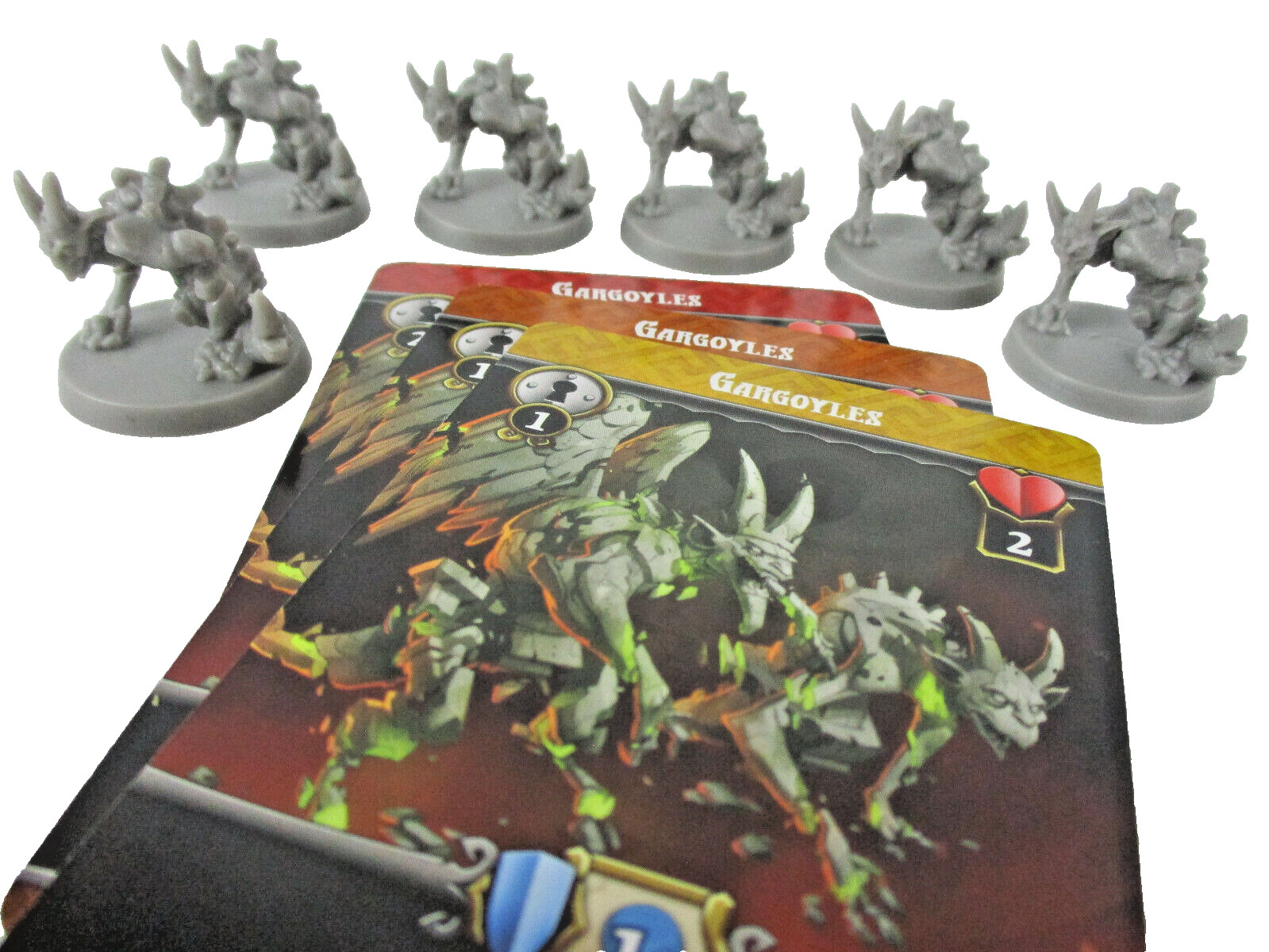 MASSIVE DARKNESS 2: Hellscape 6x GARGOYLE Minis & Cards NEW!!