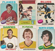 1975-76 OPC HOCKEY LOT 6 MYRE VICKERS UNGER