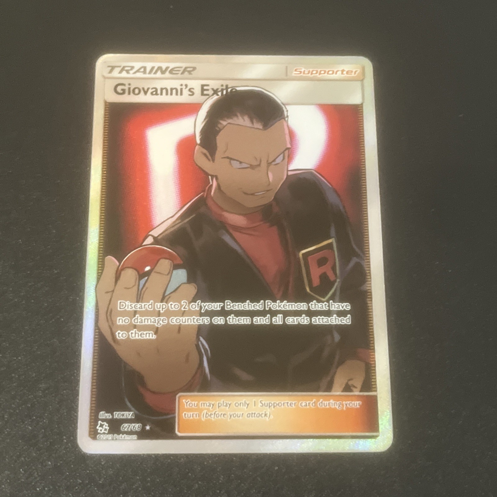 Giovanni's Exile 67/68 Hidden Fates Pokemon Card Ultra Rare Holo Near Mint