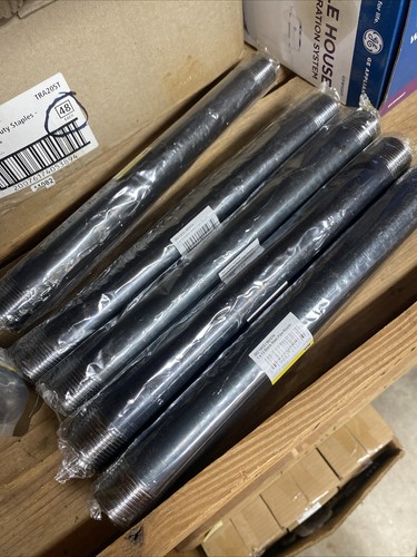 LOTE de 5 pezones de tubo de acero negro 1 X 12 - Imagen 2 de 2