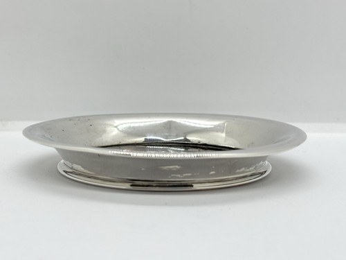 Antique Faux Tortoiseshell Pin Dish with solid sterling silver border and inlay - Picture 10 of 11