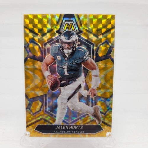 Jalen Hurts 2024 Panini Mosaic Reactive Yellow Mosaic Prizm #176 Eagles